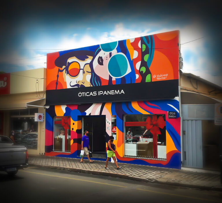 ARTE EM PAREDE MURAL FACHADA LOJA